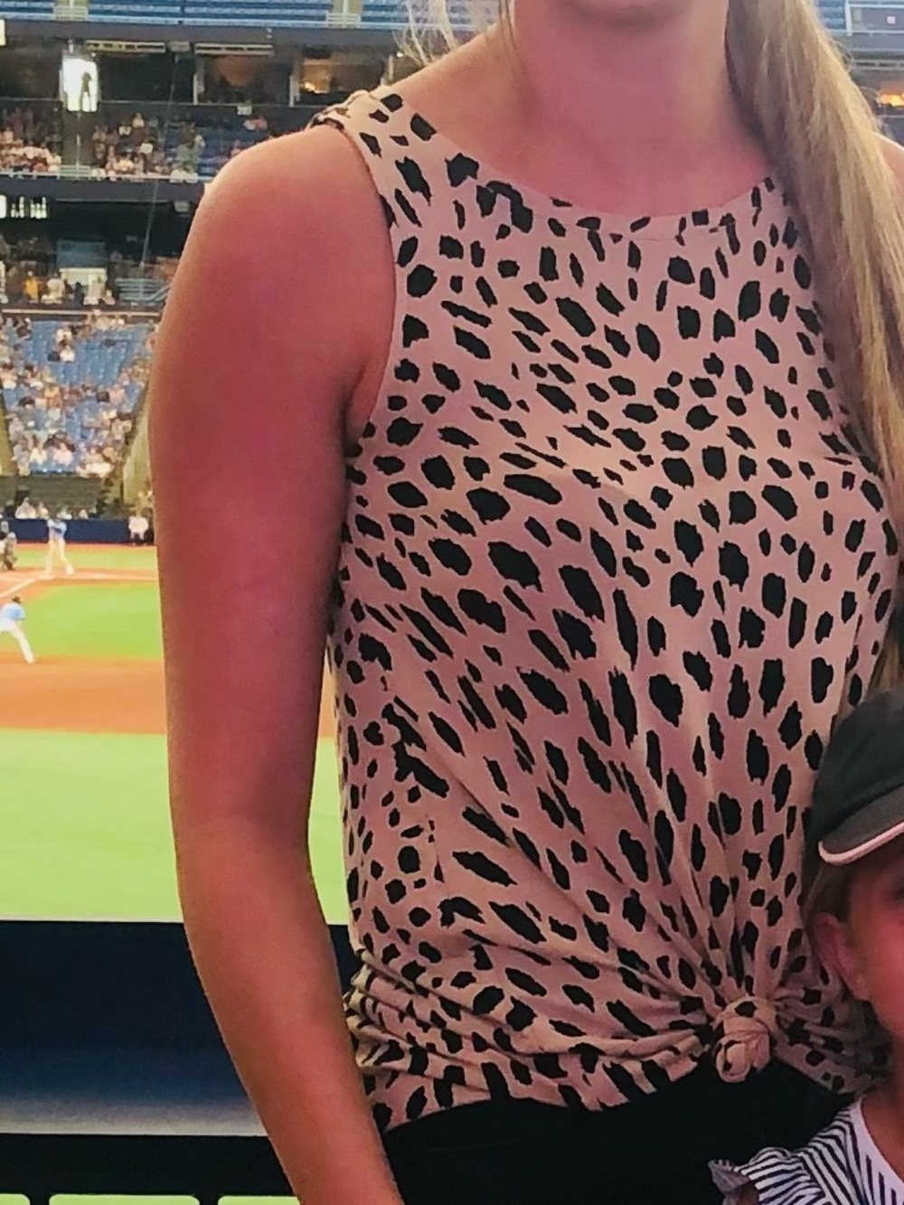 Beige Leopard Print Women's Tank- Casual Animal Pattern